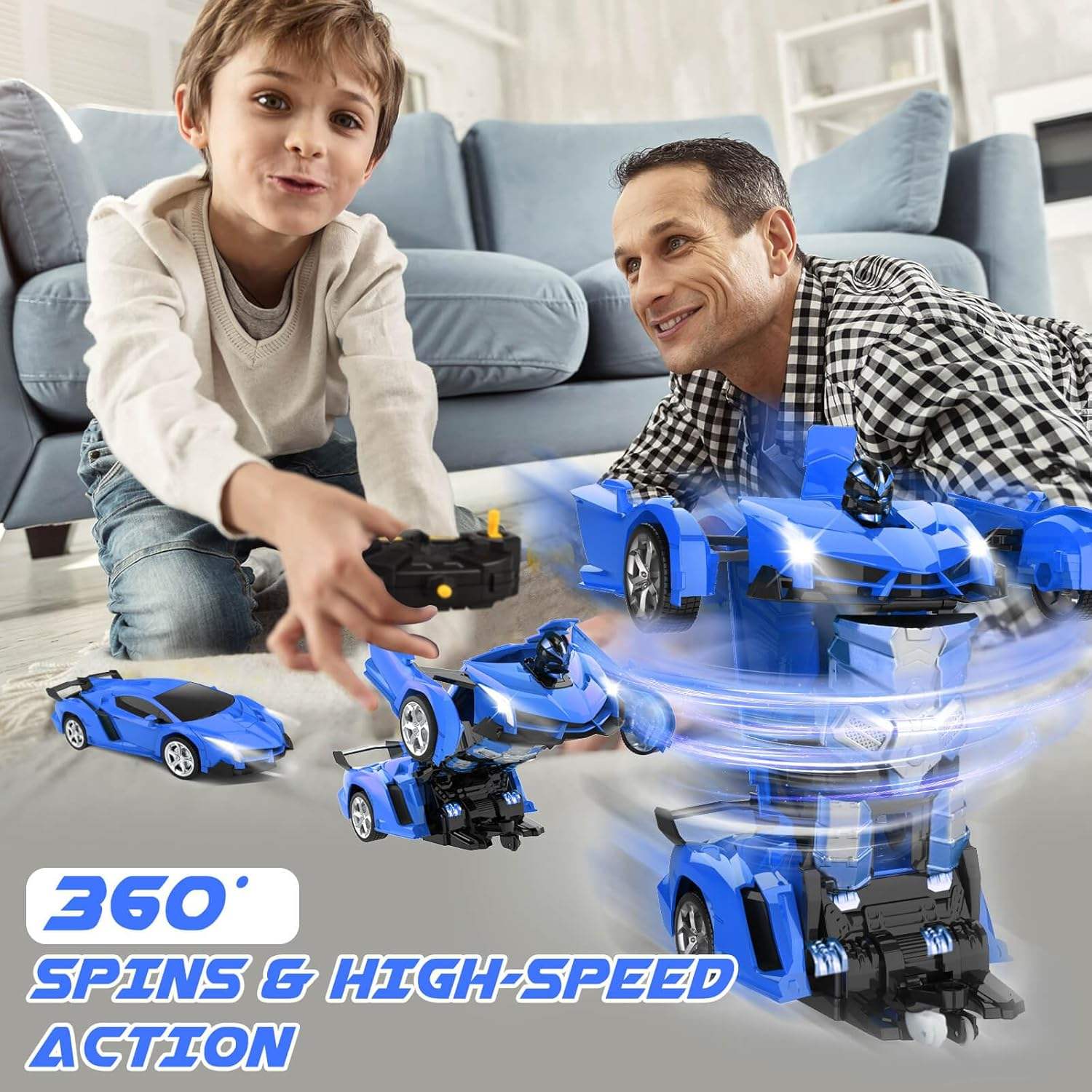 Coche RC Transformable – Auto a Control Remoto 2.4G para Niños y Adultos