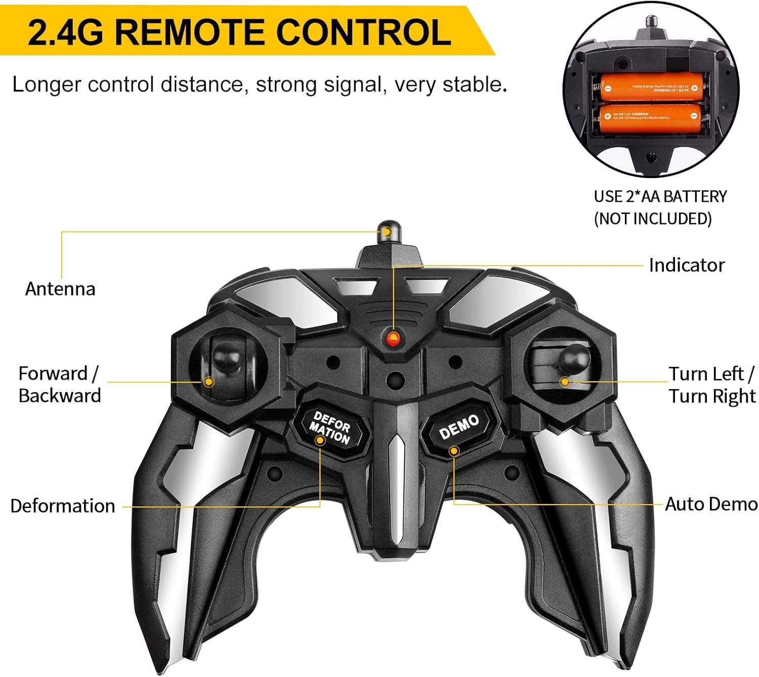 Coche RC Transformable – Auto a Control Remoto 2.4G para Niños y Adultos
